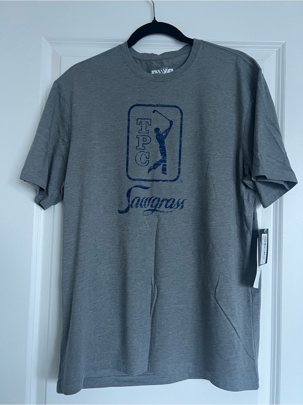 Sawgrass TPC Men's Short Sleeve Crew Tee - Gray with Navy Graphic